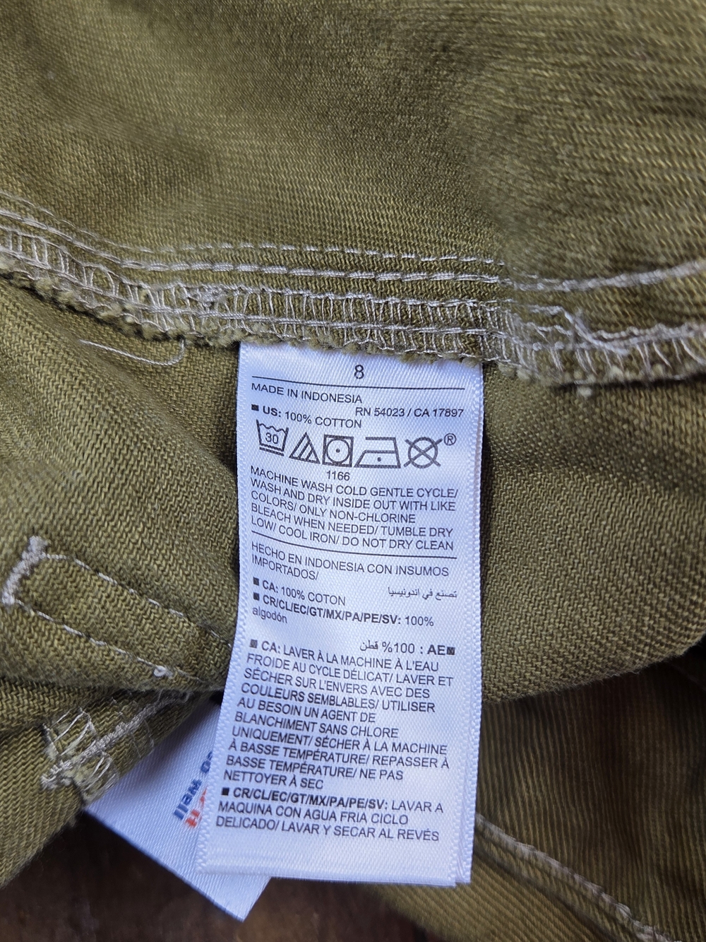 Old Navy Olive Green Denim Mini Skirt Size 8 - Picture 4 of 6